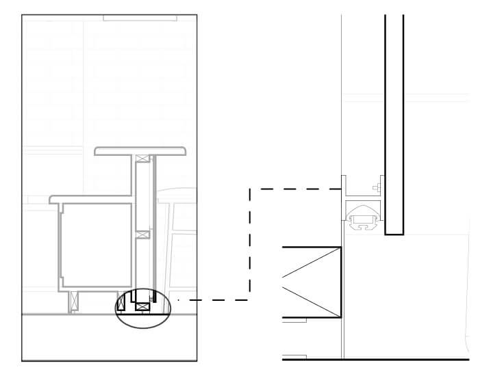 Bar Detail Design and Architectural Drawing showing LED fixture