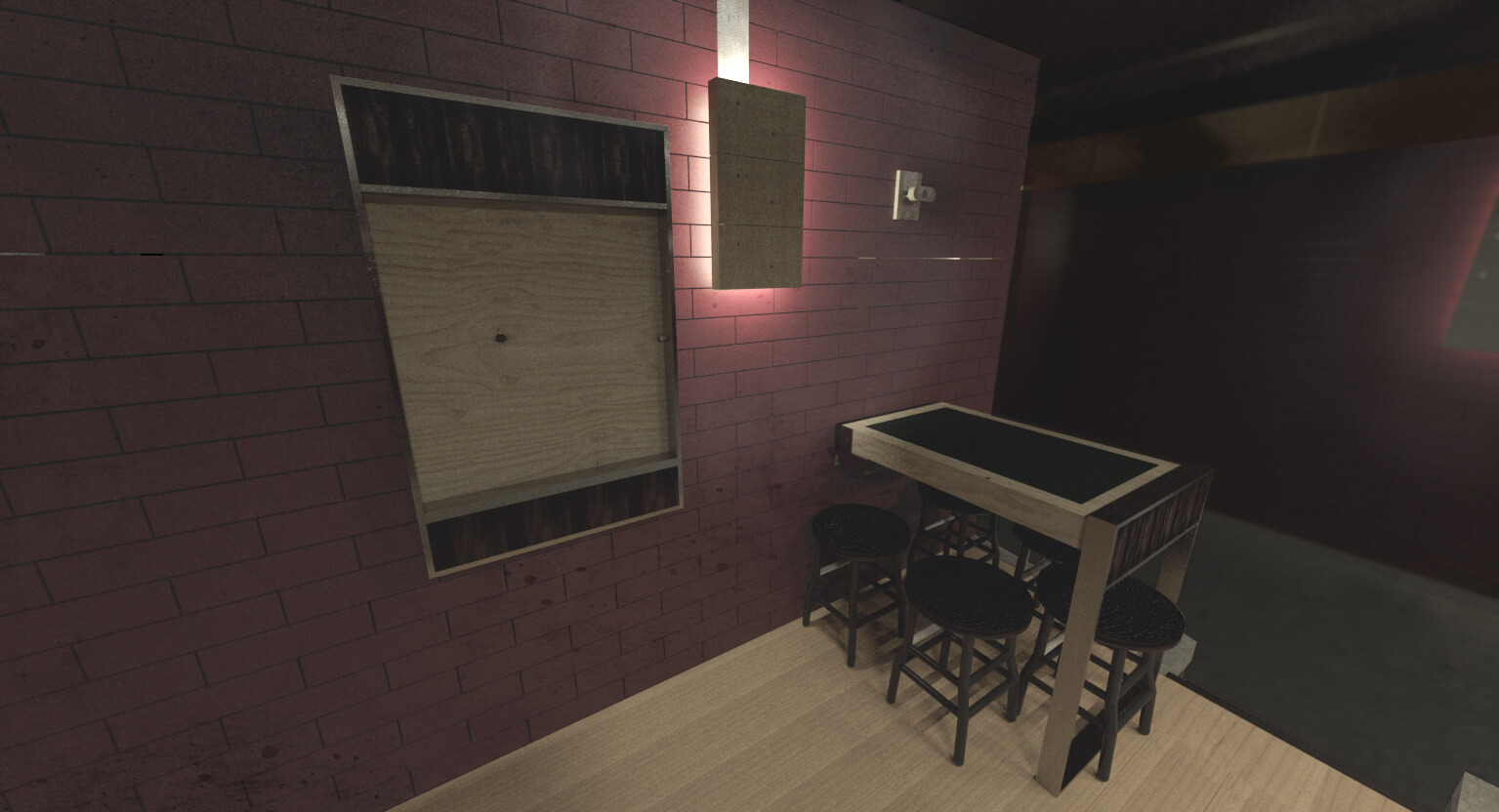 Three dimensional digital rendering of the Foldtable showing it in it's open and closed states.