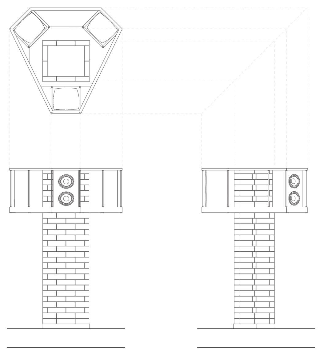 Music Tree Design shown through plan, and elevation