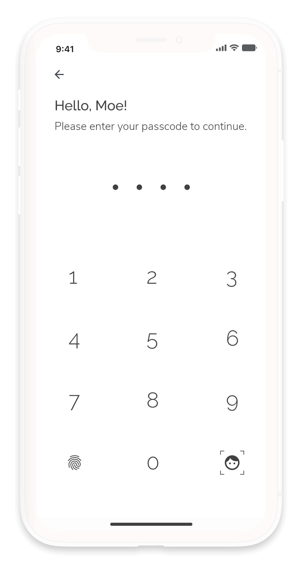 On app open users will be required to enter their passcode or verify their identity using biometrics to continue using the app