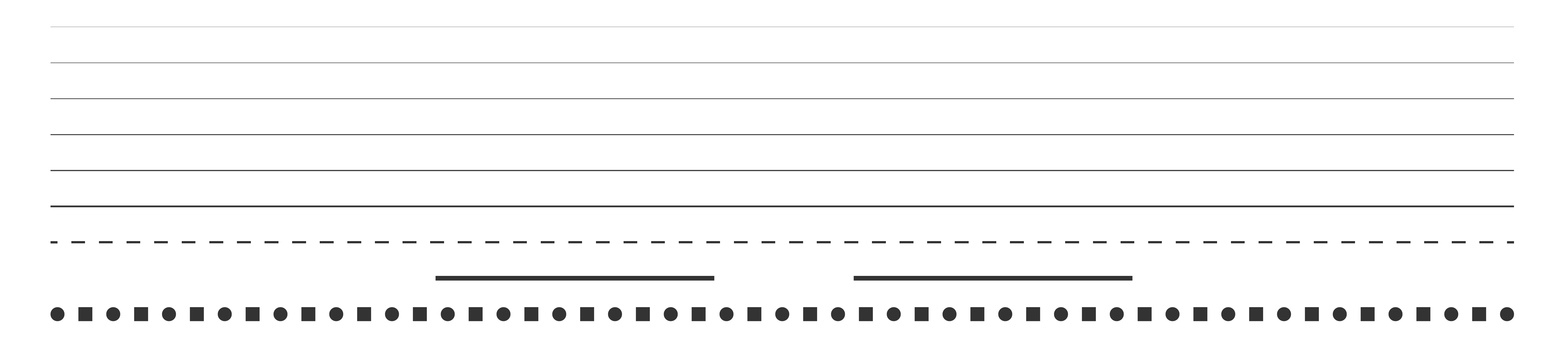 Some examples of the different variations of lines